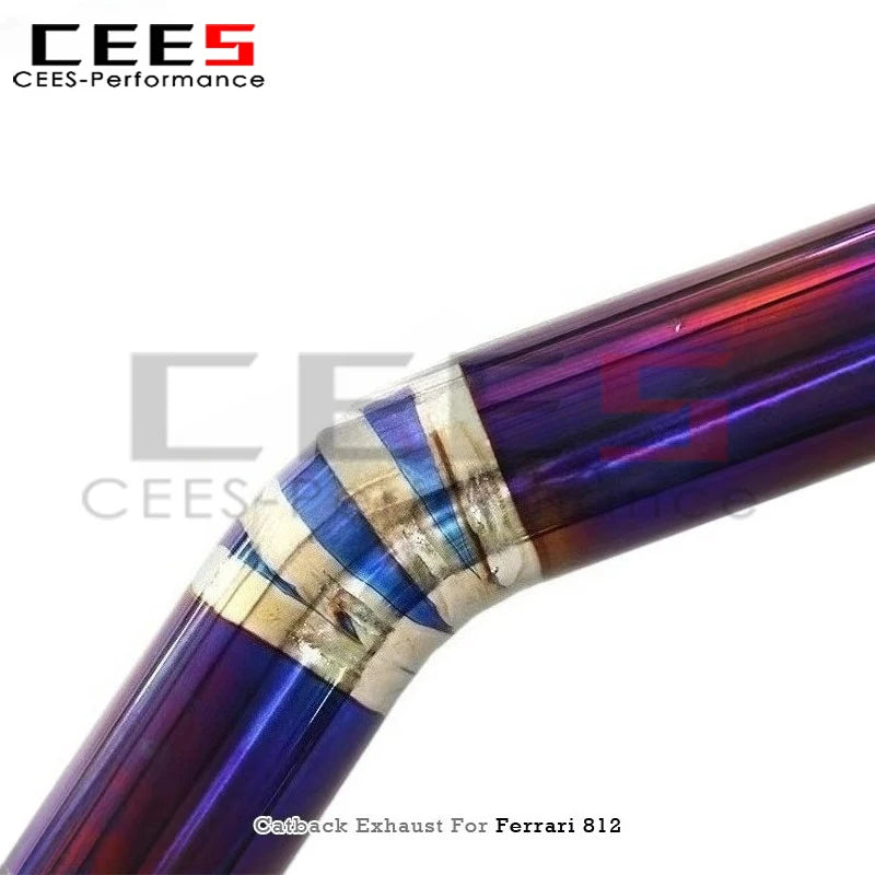 cees Catback Exhaust Downpipe Escape for Ferrari 812 Superfast 6.5L V12 2017-2023 Titanium Exhaust System Free Flow Pipe Muffler