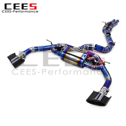 CEES  Titanium Exhaust Pipe for Audi RS3 2.5T RS Black Tip Catback Muffler Exhaust System Car Accessories