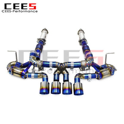 CEES Titanium Exhaust Pipes Muffler Downpipe for Chevrolet CORVETTE C8 Z06 2019-2023 Escape Catback Exhaust System