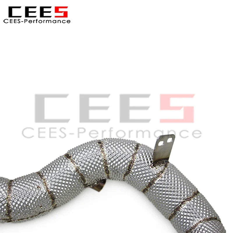 CEES Stainless Steel Exhaust Downpipe for Mercedes-Benz GLE63 AMG 4.0TT W166 2016-2023 with OPF Downpipe Heat Shield Header