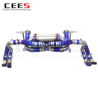 CEES Catback Exhaust System for Audi R8 V8/V10 4.2/5.2 2017-2023 Tuning Performance  Titanium Exhaust with Valve