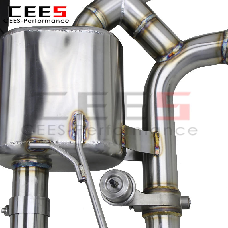 cees Valved Catback Muffler for PORSCHE Cayenne 958 V8 4.8 2010-2016 Tuning Active Sound X Pipe SUS304 Muffler Exhaust System