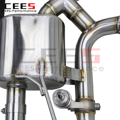 cees Valved Catback Muffler for PORSCHE Cayenne 958 V8 4.8 2010-2016 Tuning Active Sound X Pipe SUS304 Muffler Exhaust System