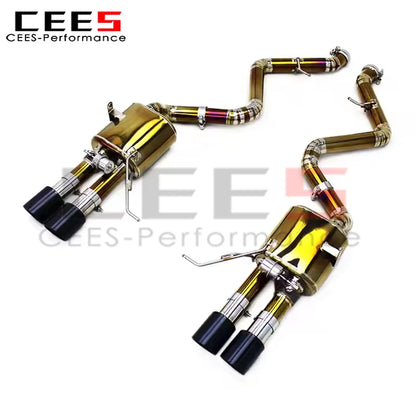 cees Titanium Gold Axle Exhaust Pipe for BMW M3 E90 E92 E93 4.0L 2008-2013 Escape Performance Valvetronic Exhaust Muffler System