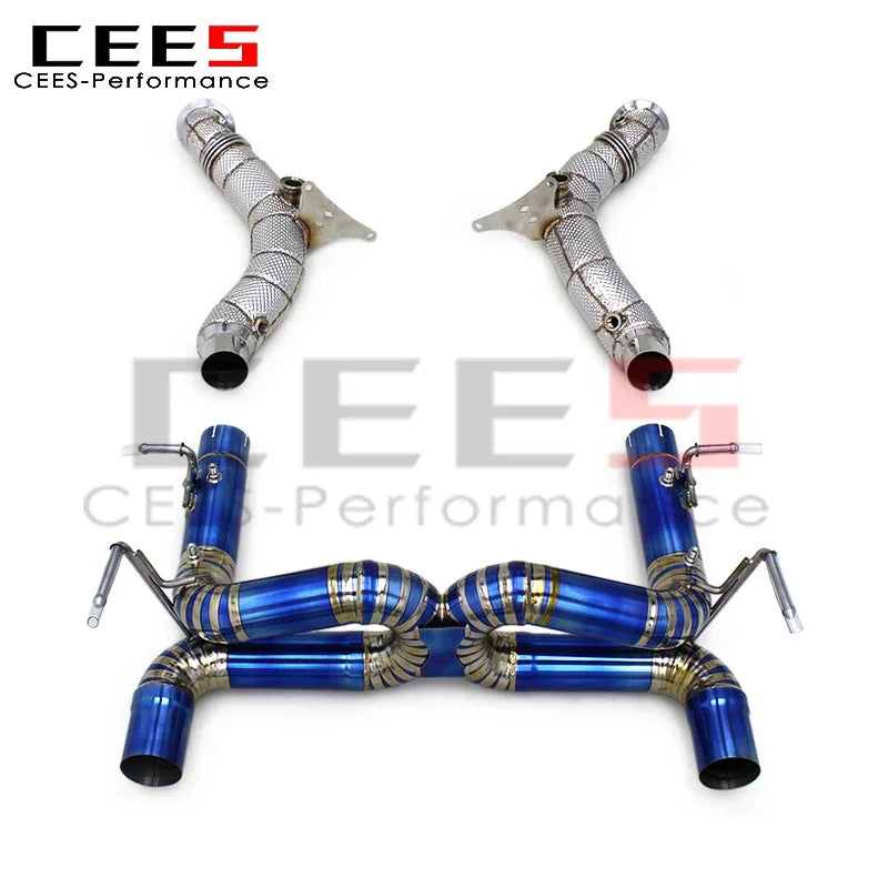 CEES Racing Full Exhaust Pipe for Ferrari F8 Spider/Tributo V8 3.9T 2019+ Titanium  Maximum Sound Straight Pipe Exhaust