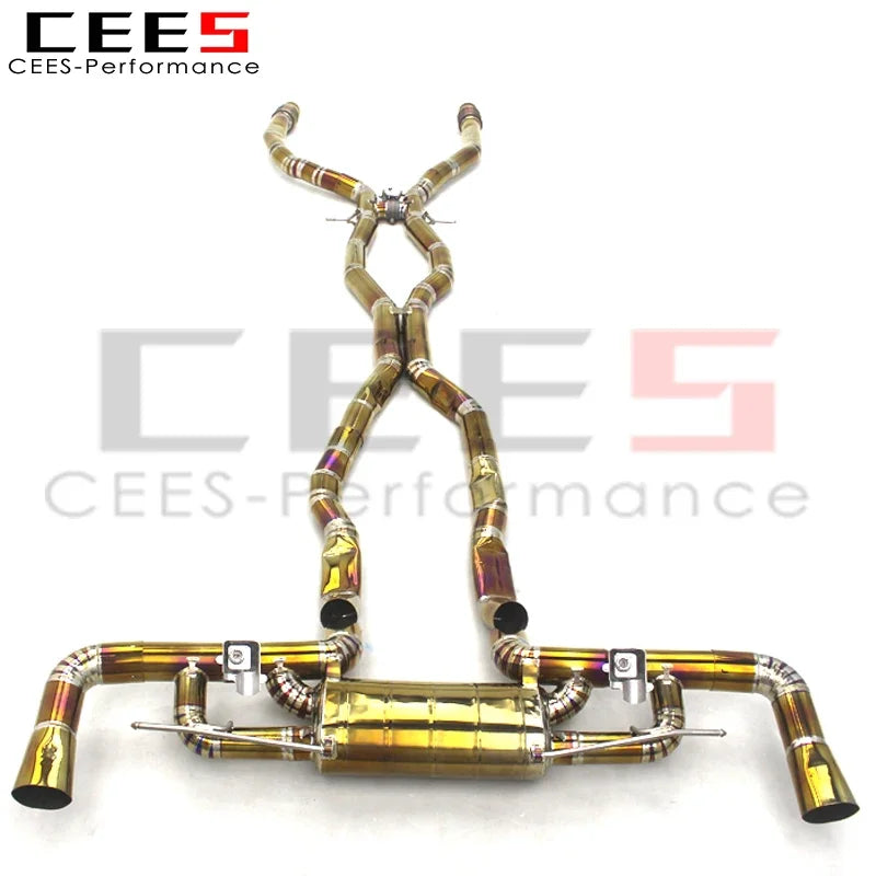 CEES Car Rear Catback Exhaust Muffler Modify for Benz GLE63 AMG W166 4.0T/5.5T 2015-2022 Performance Titanium Exhaust Pipe