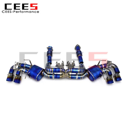 CEES Titanium 3Inches Catback Exhaust System for Chevrolet CORVETTE C8 2019-2023 Racing Exhaust Pipe Muffler with Original Valve