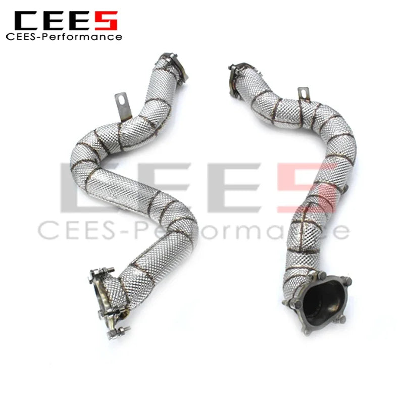 cees Downpipe Pipes For Audi RS6 RS7 S6 S7 C7 4.0T 2014-2018 Car Exhaust System Stainless Steel Exhaust Pipe