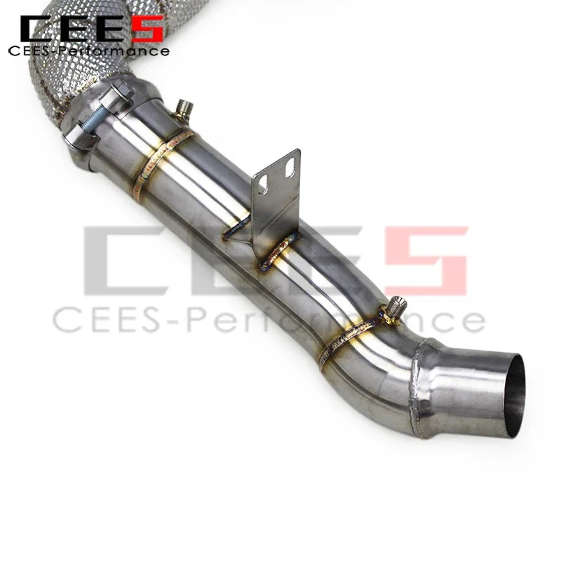 CEES Stainless Steel Exhaust Downpipe for Mercedes-Benz GLE63 AMG 4.0TT W166 2016-2023 with OPF Downpipe Heat Shield Header