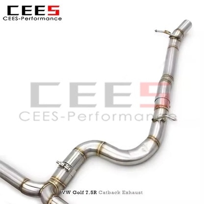 cees Catback Exhaust Escape for VW GOLF MK7 7R/7.5R 2.0T 2012-2019 Valve Exhaust Pipe Muffle SS304 Stainless Steel System