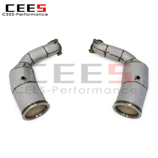 cees Exhaust Downpipe Pipes For Porsche Cayenne S Turbo 2.9T 2018-2023 Stainless Steel Downpipe with Catalyst Exhaust system