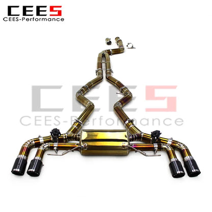 CEES Catback Exhaust Pipes Valve System Muffler with MP Tips for BMW M340/M340i G20.0T 2019-2024 Performance Titanium Exhaust