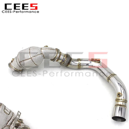 CEES Stainless Steel M8 F91 X5M F95 X6M F96 Downpipe for BMW Catted Downpipe Exhaust with Cell Cats