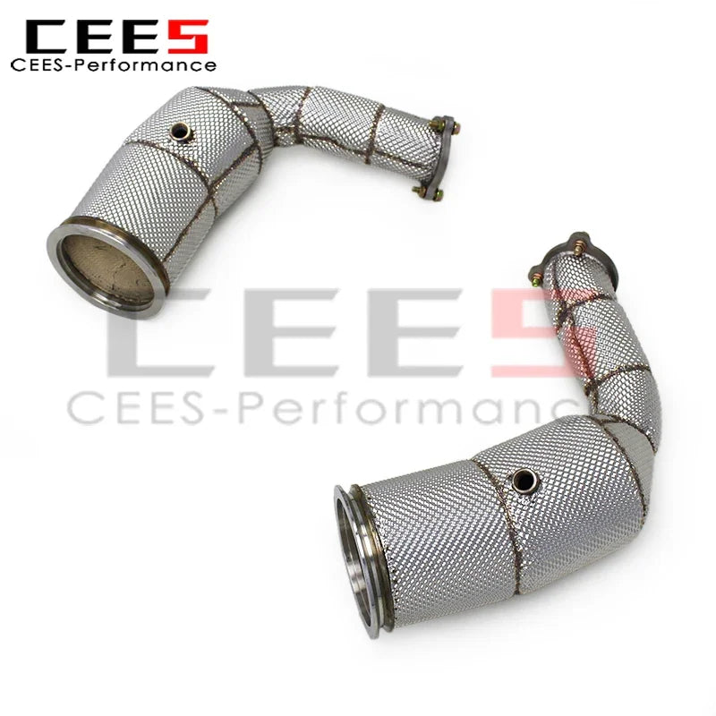 cees Exhaust Downpipe Pipes For Porsche Cayenne S Turbo 2.9T 2018-2023 Stainless Steel Downpipe with Catalyst Exhaust system