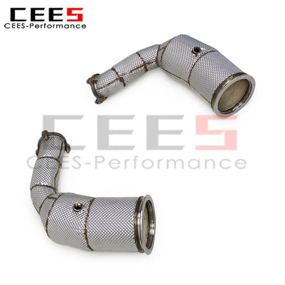 cees Exhaust Downpipe Pipes For Porsche Cayenne S Turbo 2.9T 2018-2023 Stainless Steel Downpipe with Catalyst Exhaust system