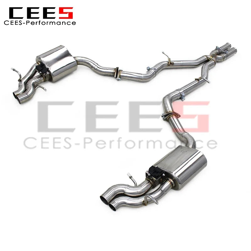 CEES Custom Valve Catback for Mercedes-Benz S63 AMG W222 5.5T 2014-2020 with Four Doors Stainless Steel Exhaust Pipes