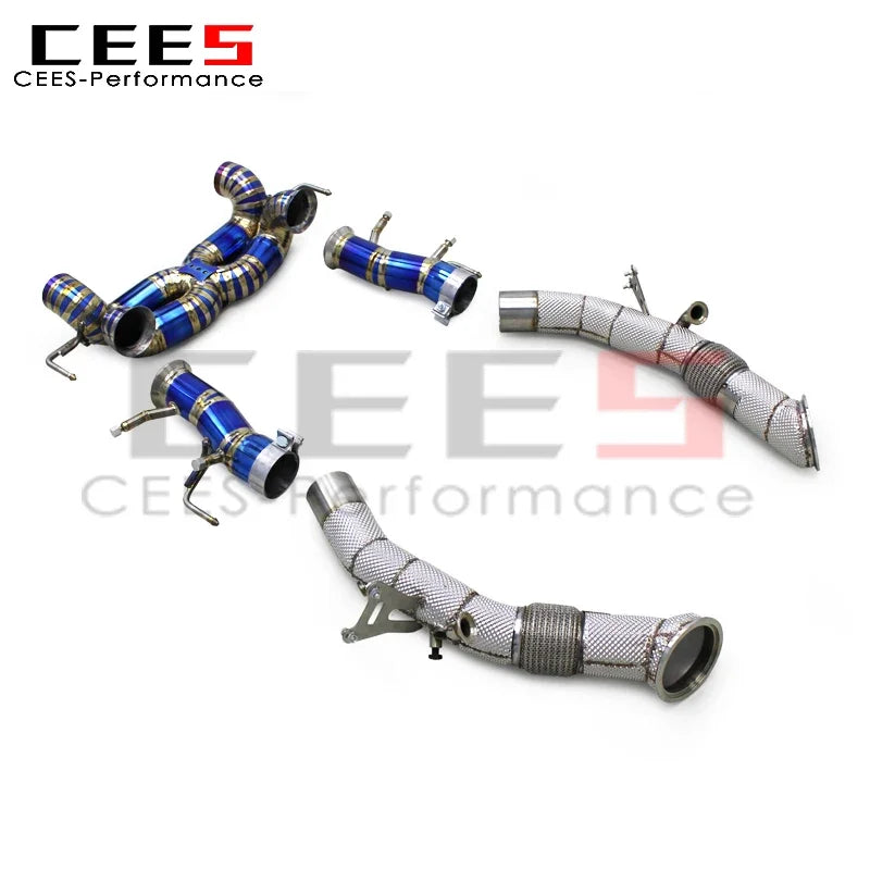 CEES  SF90 Catback Exhaust Downpipe 76MM Pipes for Ferrari SF90 3.9T V8 2019-2023 Exhaust System Titanium Exhaust Pipe Muffler