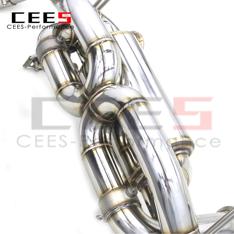 CEES Exhaust Pipes For Audi R8 V8/V10 4.2/5.2 2017-2023 Stainless Steel 304 Catback Exhaust System with vacuum Valve