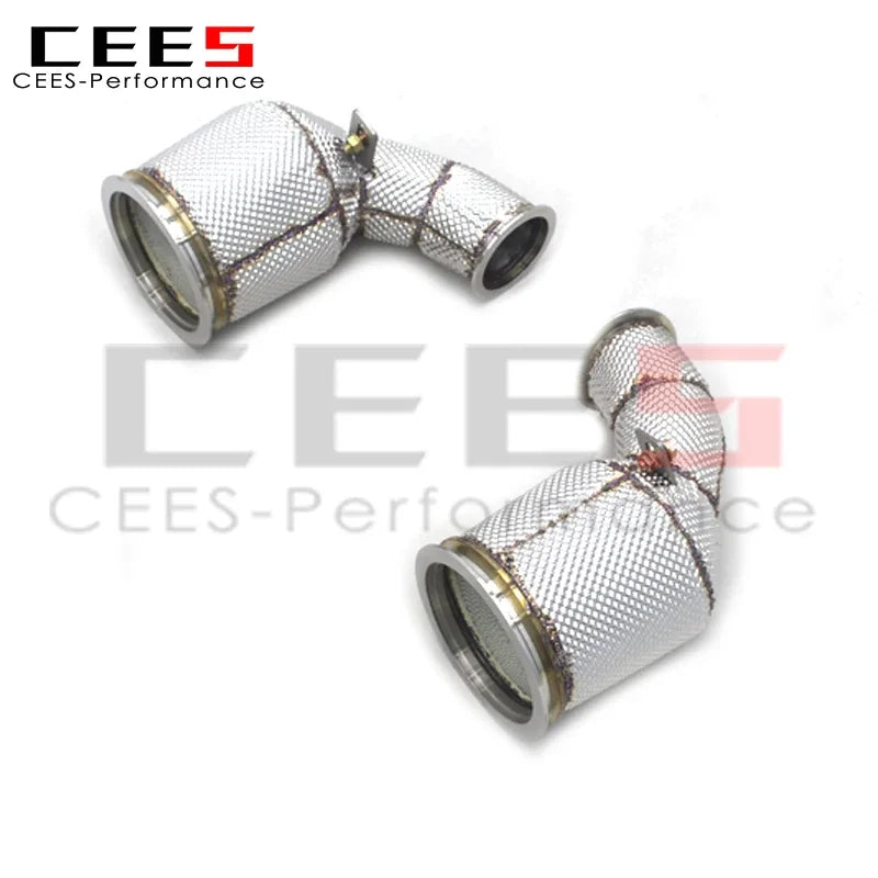 cees Stainless Steel Exhaust Downpipe for Porsche Panamera 971 2.9/3.0 2017+ High Custom Car Exhaust Pipes Catted Downpipe