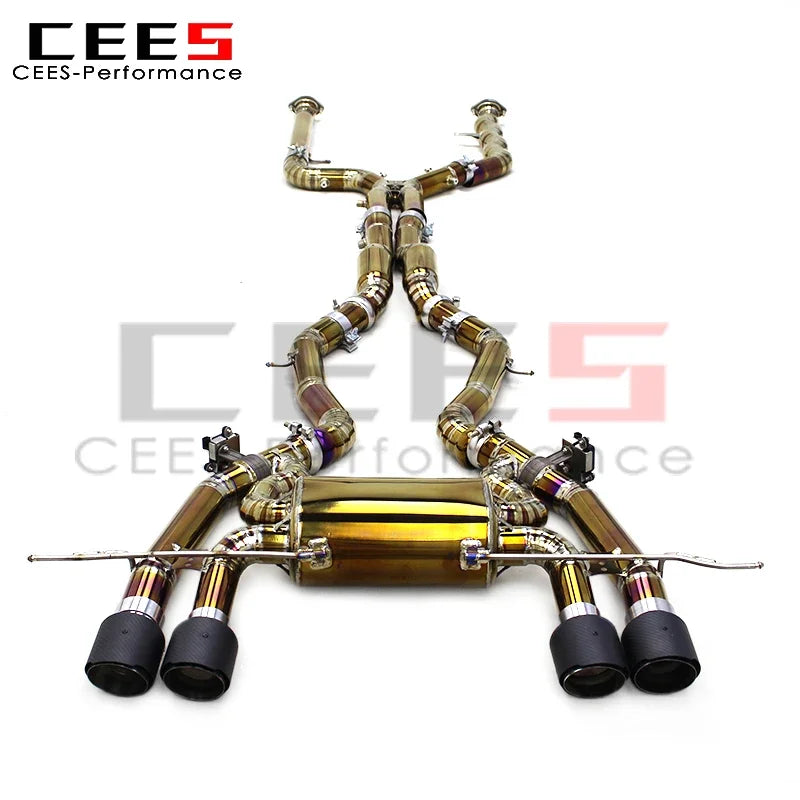 CEES  Valvetronic Sport Equal Length Exhaust System Muffler for BMW M2 G87 2023-2024  Gold Titanium Exhaust Pipe