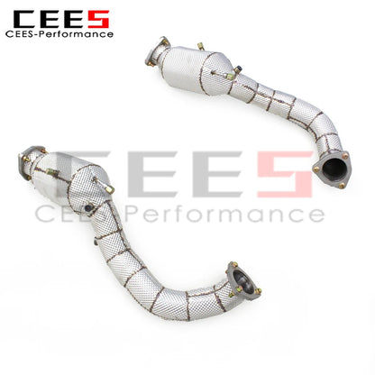 cees Exhaust Downpipe for Porsche 718 Cayman GT4 RS 4.0L 2022-2025 Exhaust System Stainless Steel OPF Downpipe with Catalyst