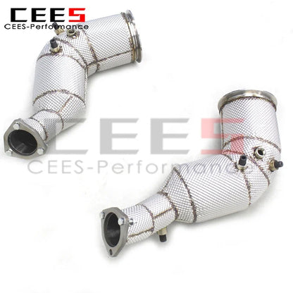 CEES Free Flow Downpipe for Audi RS6 C8 4.0T 2021-2023 Racing High Quality Stainless Steel Exhaust Pipes Downpipes with OPF/DPF