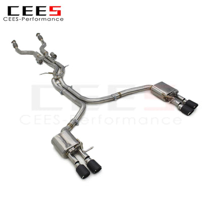 CEES Stainless Steel Full set Catback Exhaust Valvetronic Muffler System For Audi S6/S7 C7 4.0T 2013-2018 Exhaust downpipe