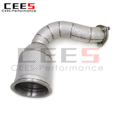 cees Performance Exhaust Downpipe for Porsche Cayenne COUPE 3.0T 2017-2020 Stainless Steel Racing Exhaust Pipe System Assembly