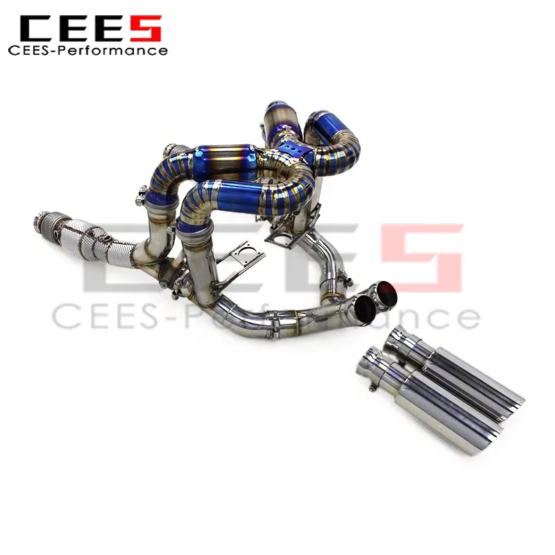 CEES Titanium Catback Exhaust System Full Downpipe Escape for Lamborghini Murcielago LP640 V12 6.2L 2007-2010 Stainless Steel