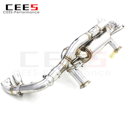 CEES Exhaust Pipes For Audi R8 V8/V10 4.2/5.2 2017-2023 Stainless Steel 304 Catback Exhaust System with vacuum Valve