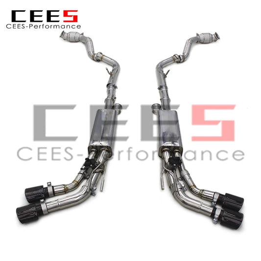 CEES Full set Catback Exhaust Muffler System Downpipe with catalyst For Mercedes-Benz G63 W464 4.0T 2019-2023 Stainless Steel