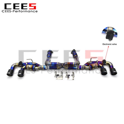 cees Full Exhaust System For Chevrolet CORVETTE C8 2019-2023 3inch Pipe Straight Downpipe Valvetronic Muffler Catback Race Sport