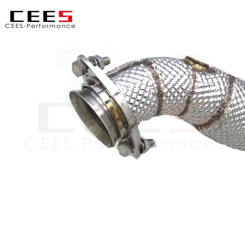 CEES Catted Exhaust Downpipe With Heat Shield For Ford F150 3.5T 2015-2019 Exhaust Pipe Stainless Steel Downpipes with catalyst