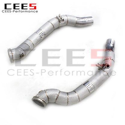 CEES Exhaust Downpipe For Maserati Ghibli 3.0T 2014-2023 with catalyst High flow catted downpipe Exhaust Pipe