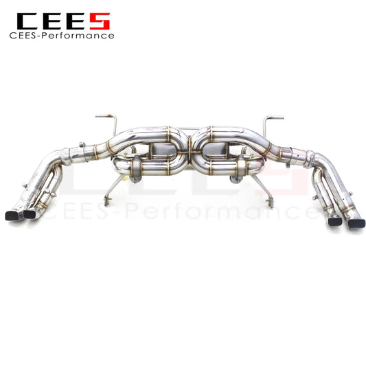 CEES Exhaust Pipes For Audi R8 V8/V10 4.2/5.2 2017-2023 Stainless Steel 304 Catback Exhaust System with vacuum Valve