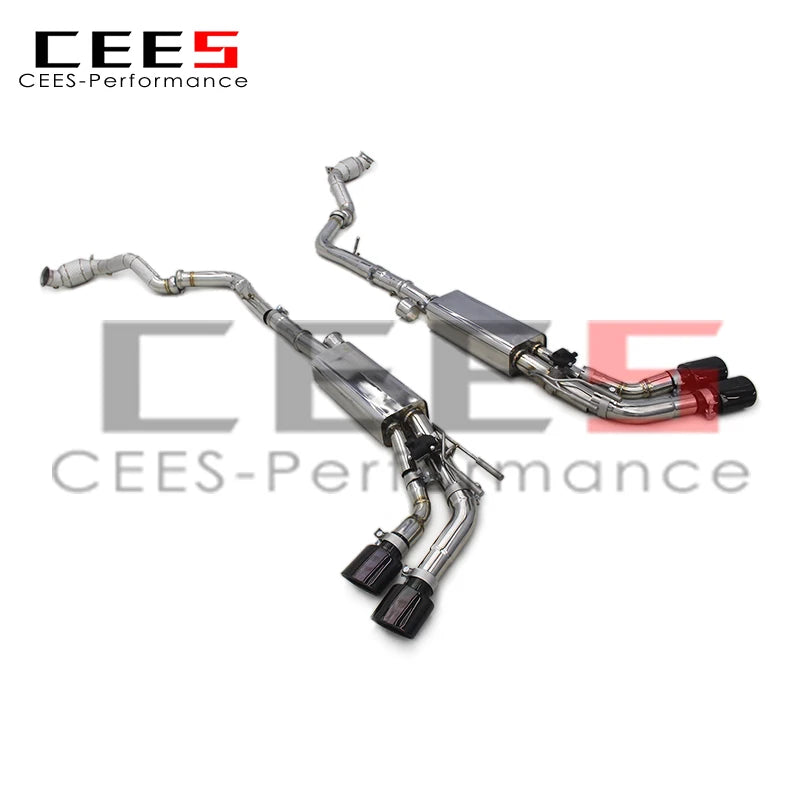 CEES Full set Catback Exhaust Muffler System Downpipe with catalyst For Mercedes-Benz G63 W464 4.0T 2019-2023 Stainless Steel