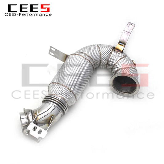 CEES Exhaust Downpipe for Mercedes-Benz E53 AMG 2019-2022 Tuning High Flow Catted Downpipe  with Catalyst  Exhaust System