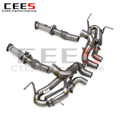 cees Valve Exhaust Pipes for Chevrolet CORVETTE C8 Z06 2019-2024 Stainless Steel 3 Inch Pipe Catback Exhaust System Assembly