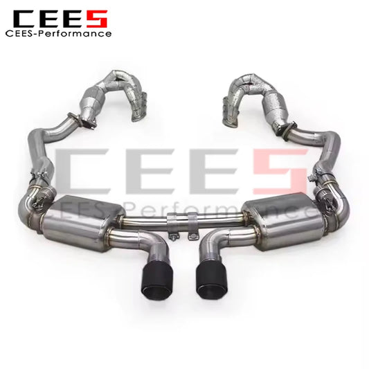 CEES Performance Valved Sport Catback System Manifold for Porsche 981 Cayman/Boxster 2.7/3.4 2012-2015 Stainless Steel Muffler