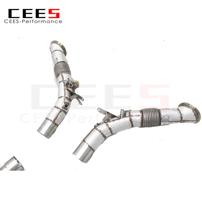 CEES Exhaust For Ferrari SF90 3.9T V8 2019-2023 Sport Downpipe Without Catalyst SS304 Exhaust Pipe