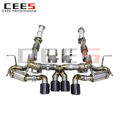 CEES  Exhaust Muffler for Chevrolet CORVETTE C8 Z06 2019-2023 Original Valve Catback System with 3 Inch Titanium Exhaust Pipe