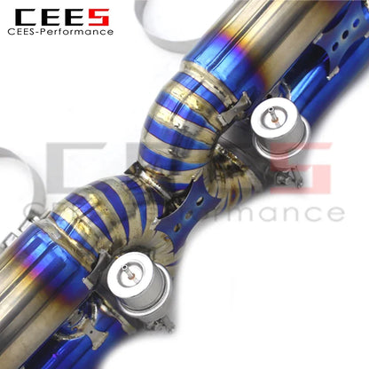 cees Catback Exhaust for Porsche 911 996 3.4L 1997-2005 Downpipe with Catalyst Titanium Exhaust Pipe Muffler Escape