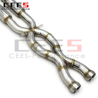 cees Auto 2.5" Exhaust Mid pipe for BMW M3 E90/E92/E93 V8 4.0L 2008-2013 Exhaust pipes Dual X Mid Pipe with Dual Resonator Titanium/Stainless Steel