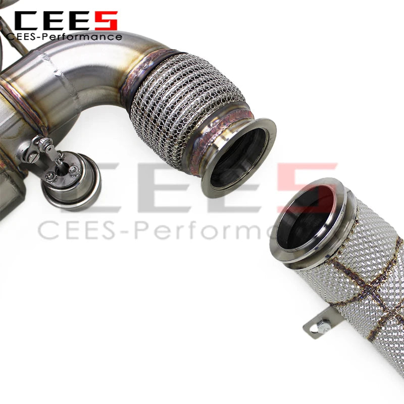 cees Sport Valved Exhaust System Downpipe For Mclaren 720S 4.0 2017-2019 SS304 Stainless Steel Racing Catback Exhaust Muffler