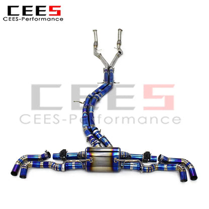 CEES Exhaust Pipes Assembly for Audi SQ8 4.0T 2018-2024 Car Exhaust System Performance Titanium Exhaust Pipe Muffler Escape