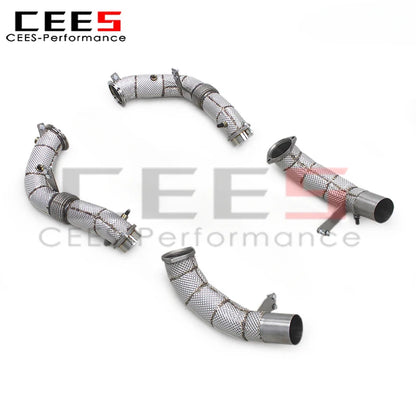 CEES Enhanced Soound Downpipe for BMW M850/M850i Alpina B8  G14 G15 G16 4.4TT 2024 SS304 Stainless Steel Exhaust Downpipe Header