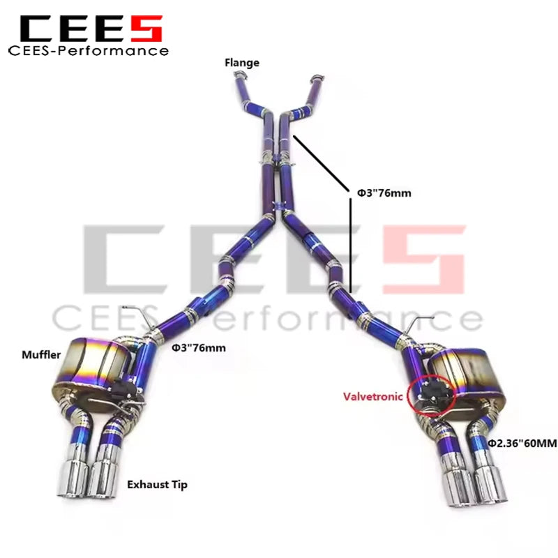 CEES Titanium Valvetronic Exhaust Mufflers For BMW M6 E63 V10 5.0L 2006-2010 Sport Exhaust System Exhaust pipe accessories