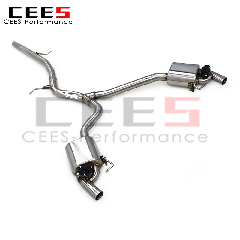 CEES Stainless Steel Catback Exhaust Pipes for Audi A4 B9 2.0T 2017-2023 Escape Racing Car Exhaust Pipe Muffler System