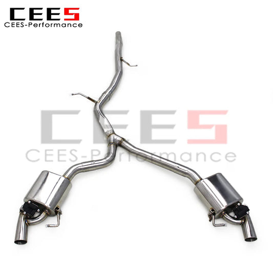 CEES Performance Valve Catback Exhaust For Audi A4 B9 2.0T 2017-2023 Stainless Steel Escape Racing Car Exhaust Pipes Muffler