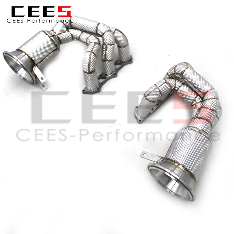 CEES Isometric Exhaust manifold For Porsche 911 992 GT3 4.0 2017-2023 without catalyst Catless downpipe Car Exhaust Pipes